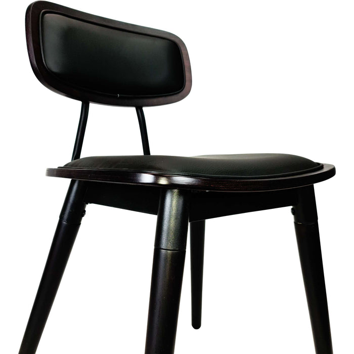 Durafurn Felix Barstool - Black Vinyl Seat - Chocolate - Black Frame