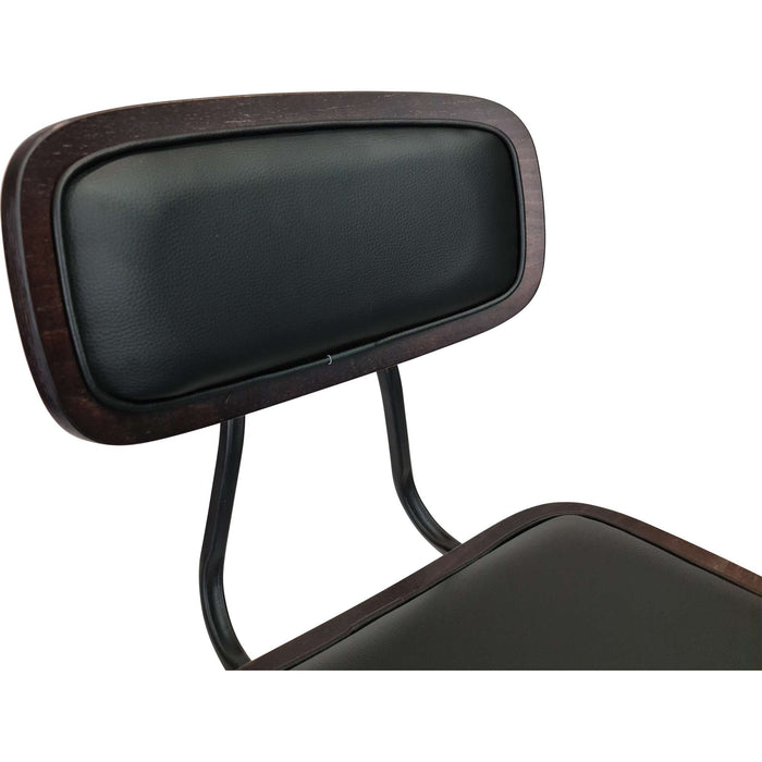 Durafurn Felix Barstool - Black Vinyl Seat - Chocolate - Black Frame