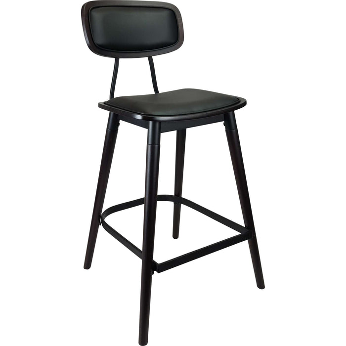 Durafurn Felix Barstool - Black Vinyl Seat - Chocolate - Black Frame