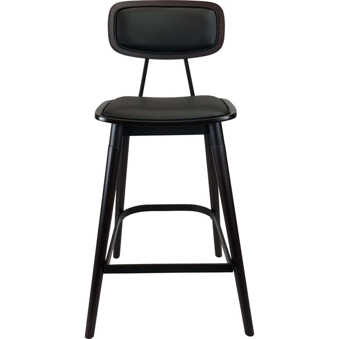 Durafurn Felix Barstool - Black Vinyl Seat - Chocolate - Black Frame