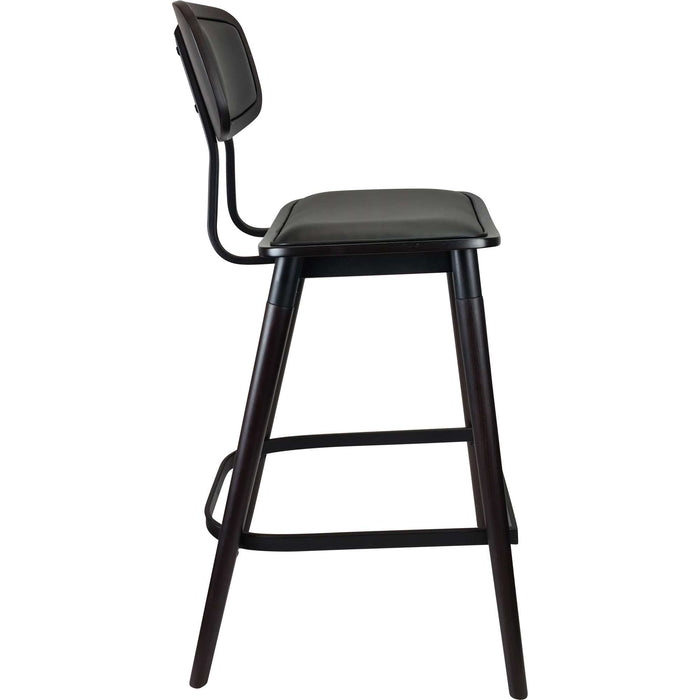 Durafurn Felix Barstool - Black Vinyl Seat - Chocolate - Black Frame
