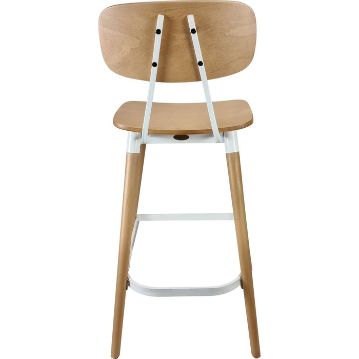 Durafurn Felix Barstool - Ply Seat - Lancaster Oak - White Frame