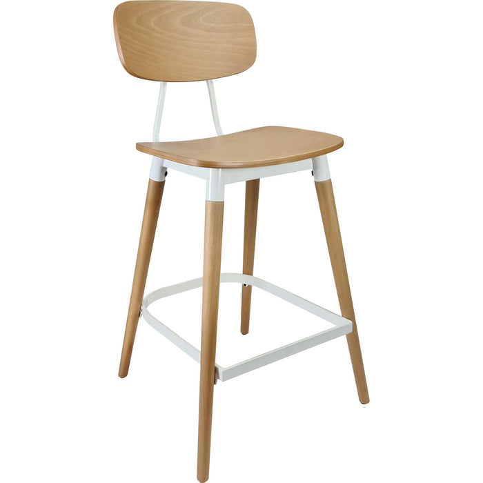 Durafurn Felix Barstool - Ply Seat - Lancaster Oak - White Frame