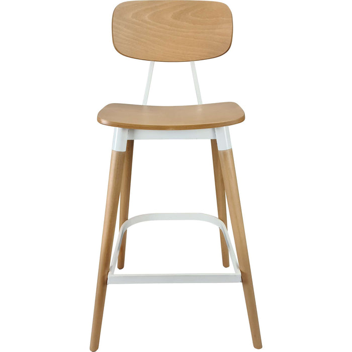 Durafurn Felix Barstool - Ply Seat - Lancaster Oak - White Frame