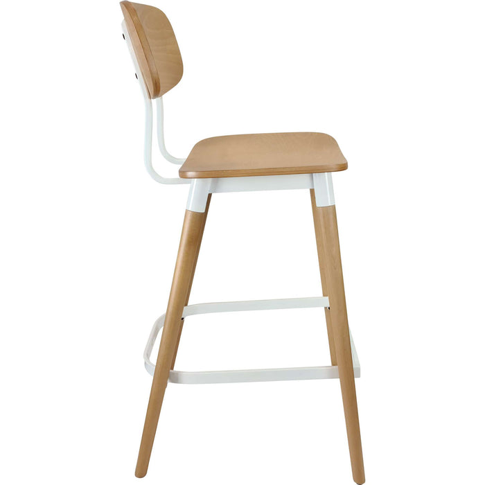 Durafurn Felix Barstool - Ply Seat - Lancaster Oak - White Frame