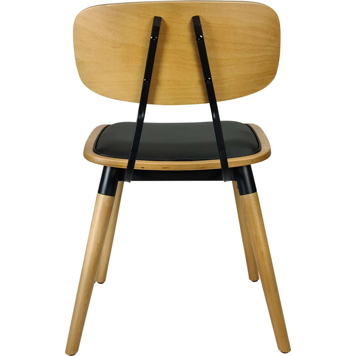 Durafurn Felix Chair - Black Vinyl Seat - Lancaster Oak - Black Frame