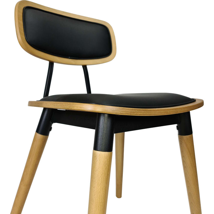 Durafurn Felix Chair - Black Vinyl Seat - Lancaster Oak - Black Frame
