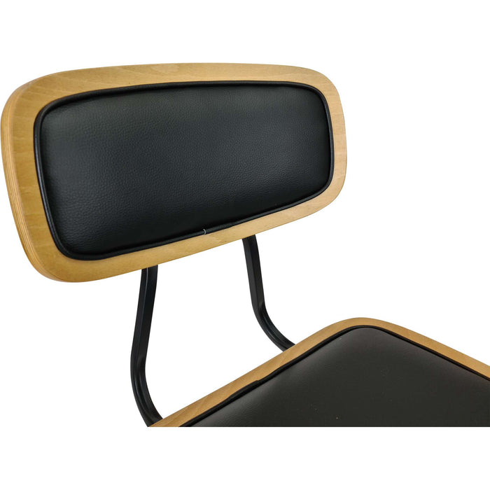 Durafurn Felix Chair - Black Vinyl Seat - Lancaster Oak - Black Frame