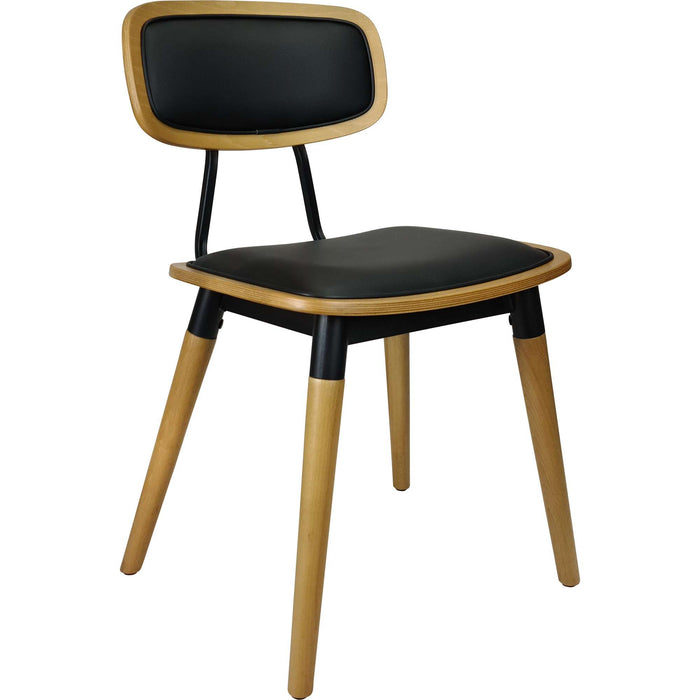 Durafurn Felix Chair - Black Vinyl Seat - Lancaster Oak - Black Frame