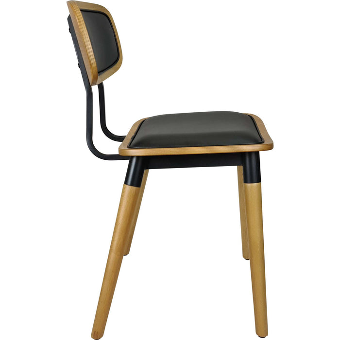 Durafurn Felix Chair - Black Vinyl Seat - Lancaster Oak - Black Frame