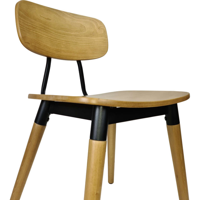 Durafurn Felix Chair - Ply Seat - Lancaster Oak - Black Frame