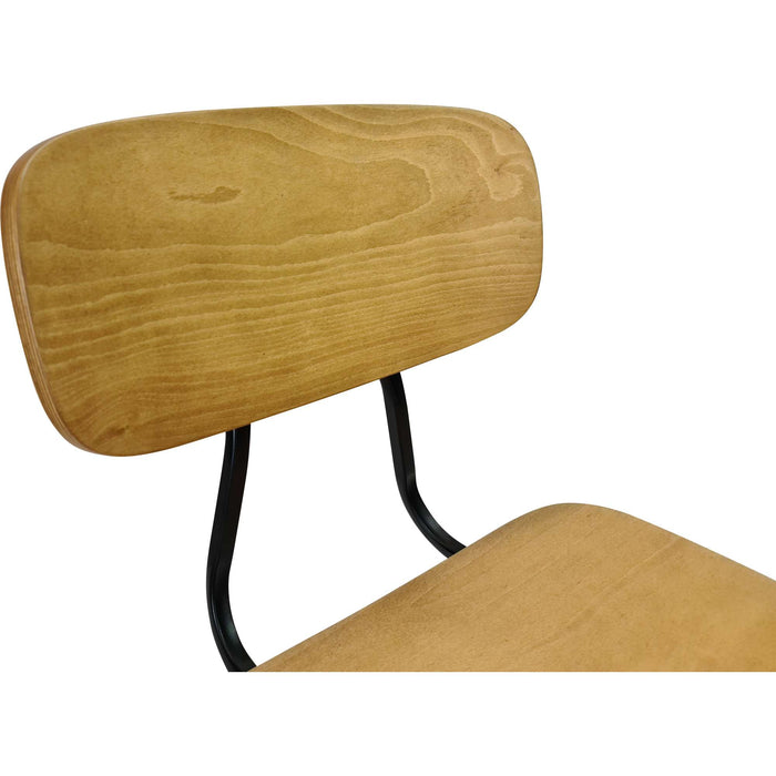 Durafurn Felix Chair - Ply Seat - Lancaster Oak - Black Frame