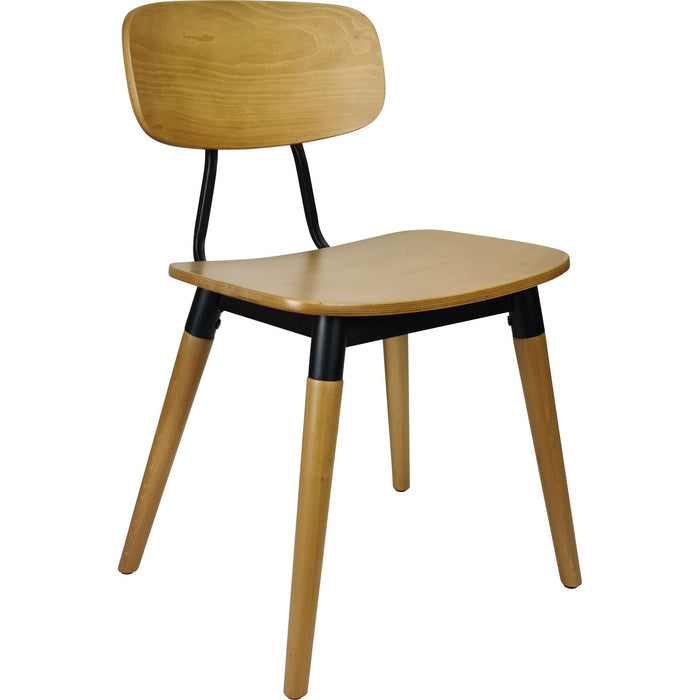 Durafurn Felix Chair - Ply Seat - Lancaster Oak - Black Frame
