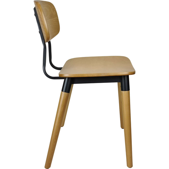 Durafurn Felix Chair - Ply Seat - Lancaster Oak - Black Frame