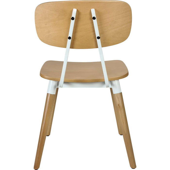 Durafurn Felix Chair - Ply Seat - Lancaster Oak - White Frame