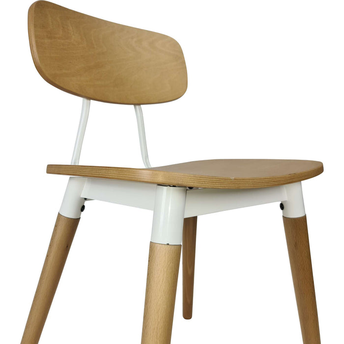 Durafurn Felix Chair - Ply Seat - Lancaster Oak - White Frame