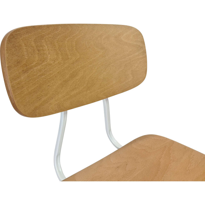 Durafurn Felix Chair - Ply Seat - Lancaster Oak - White Frame