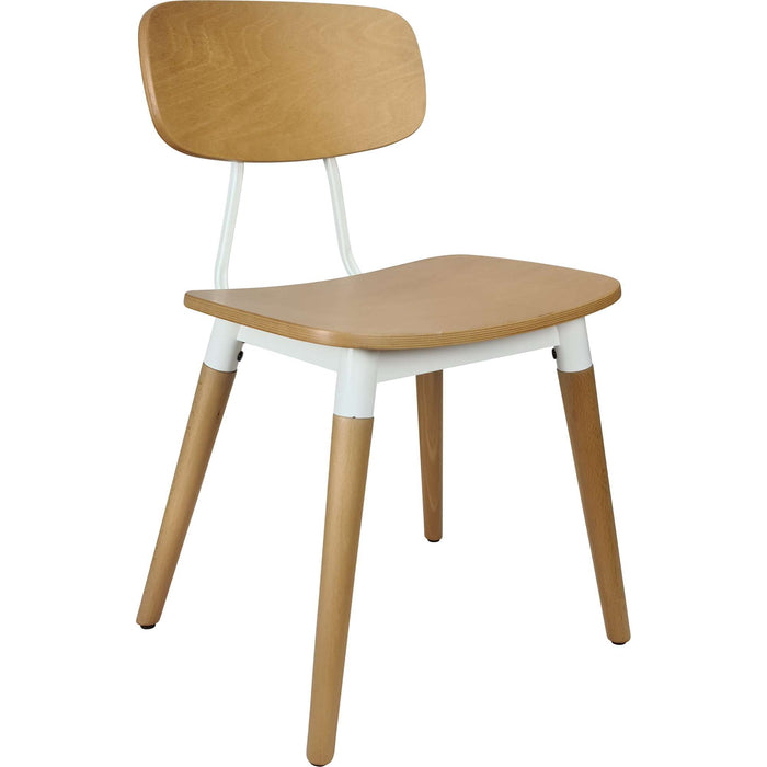 Durafurn Felix Chair - Ply Seat - Lancaster Oak - White Frame