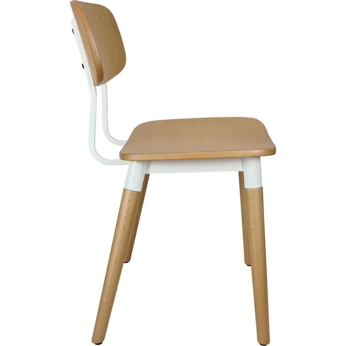 Durafurn Felix Chair - Ply Seat - Lancaster Oak - White Frame