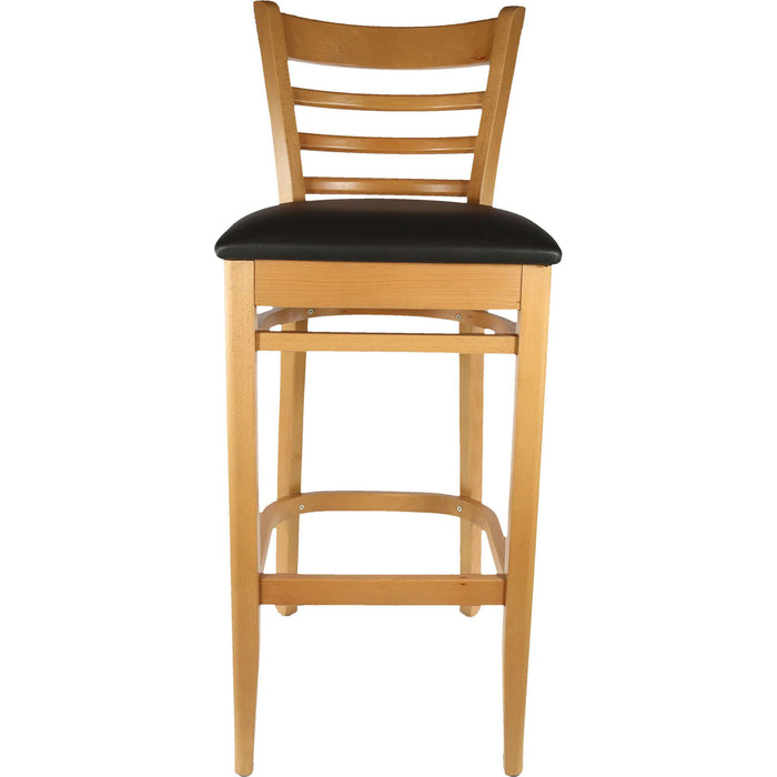 Durafurn Florence Barstool - Natural - Black Vinyl Seat (Black)