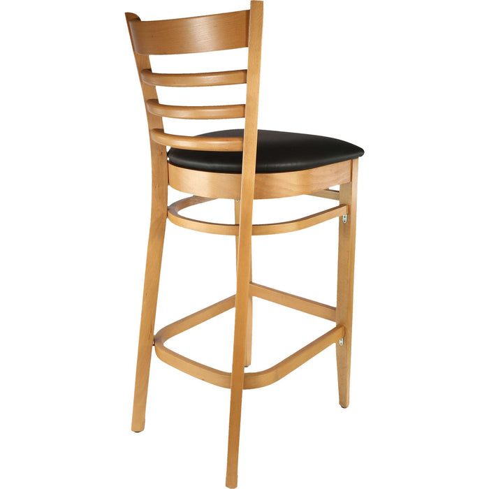 Durafurn Florence Barstool - Natural - Black Vinyl Seat (Black)