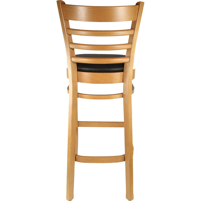 Durafurn Florence Barstool - Natural - Black Vinyl Seat (Black)