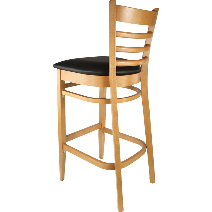 Durafurn Florence Barstool - Natural - Black Vinyl Seat (Black)