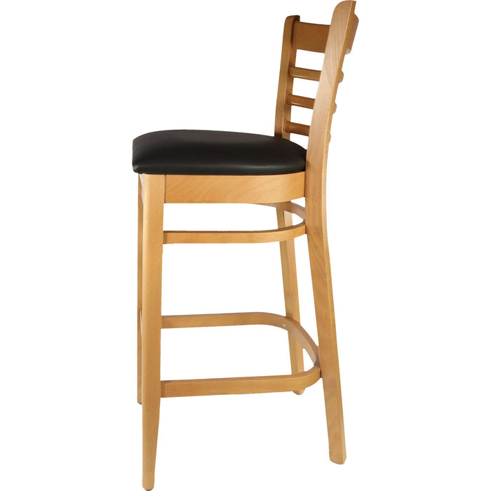 Durafurn Florence Barstool - Natural - Black Vinyl Seat (Black)
