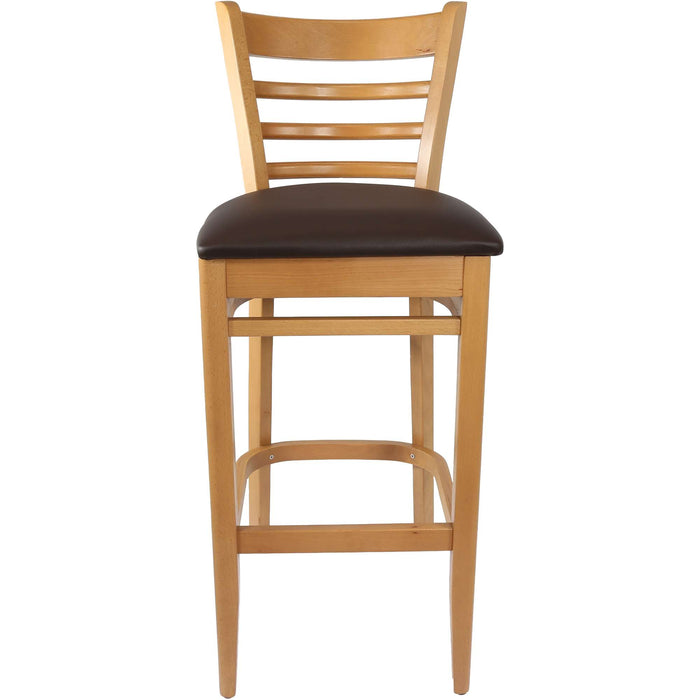 Durafurn Florence Barstool Natural - Chocolate Vinyl Seat