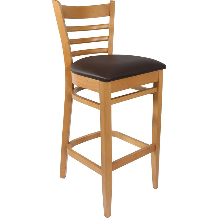 Durafurn Florence Barstool Natural - Chocolate Vinyl Seat