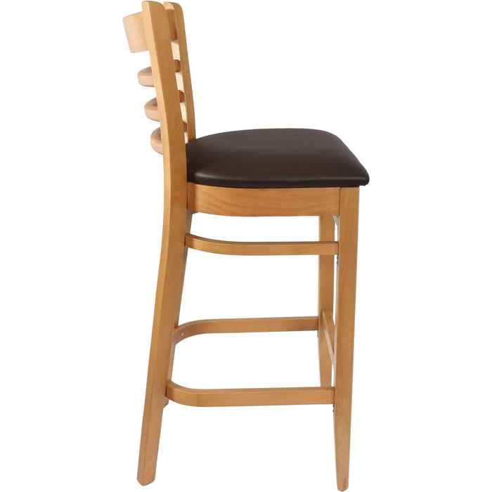 Durafurn Florence Barstool Natural - Chocolate Vinyl Seat