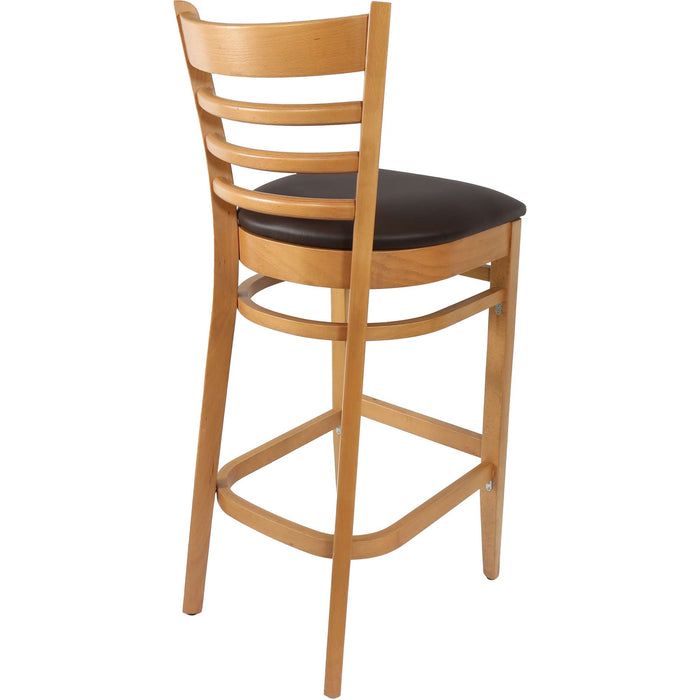 Durafurn Florence Barstool Natural - Chocolate Vinyl Seat