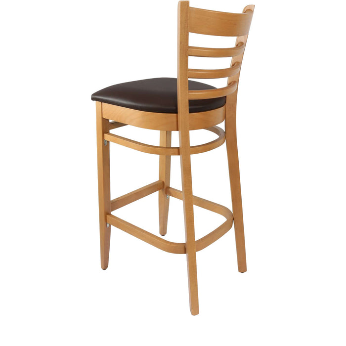 Durafurn Florence Barstool Natural - Chocolate Vinyl Seat