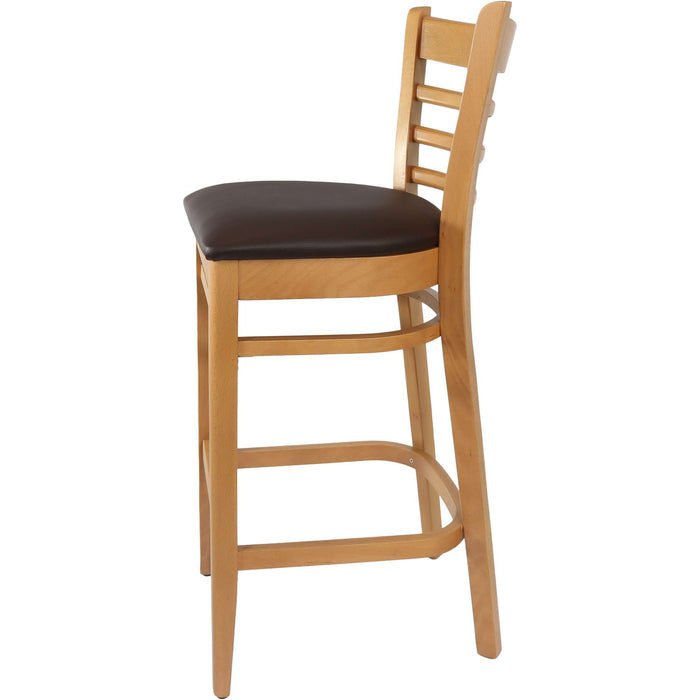 Durafurn Florence Barstool Natural - Chocolate Vinyl Seat