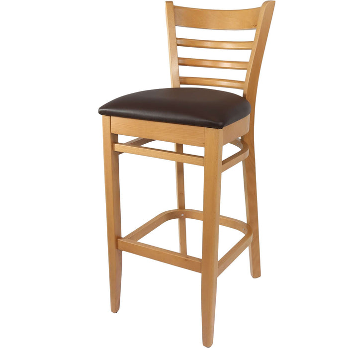 Durafurn Florence Barstool Natural - Chocolate Vinyl Seat
