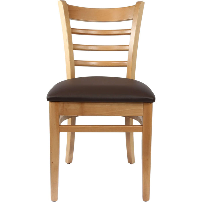 Durafurn Florence Chair - Natural - Chocolate Vinyl Seat