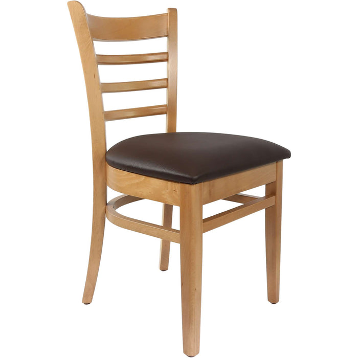 Durafurn Florence Chair - Natural - Chocolate Vinyl Seat
