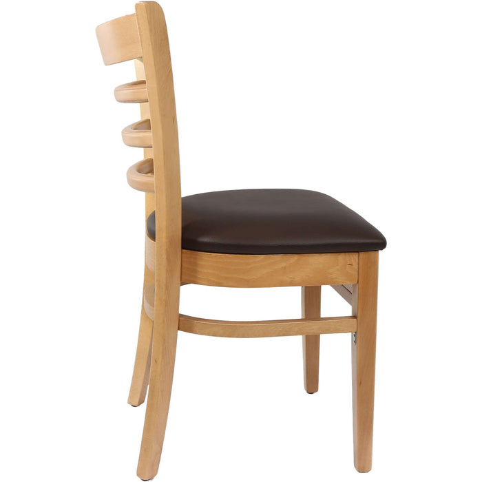 Durafurn Florence Chair - Natural - Chocolate Vinyl Seat