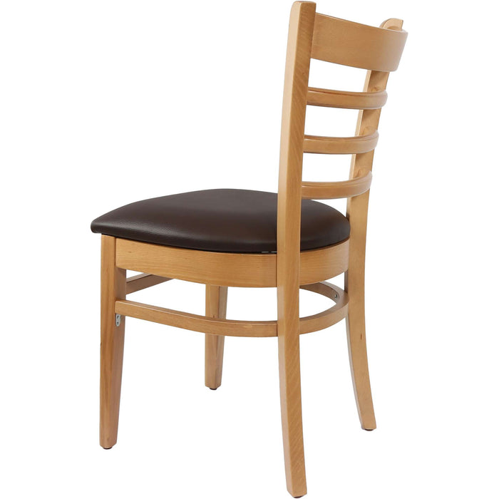 Durafurn Florence Chair - Natural - Chocolate Vinyl Seat