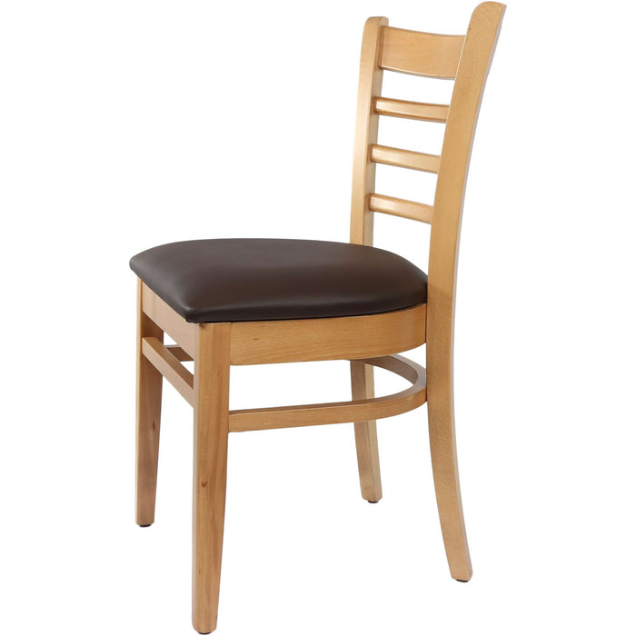 Durafurn Florence Chair - Natural - Chocolate Vinyl Seat