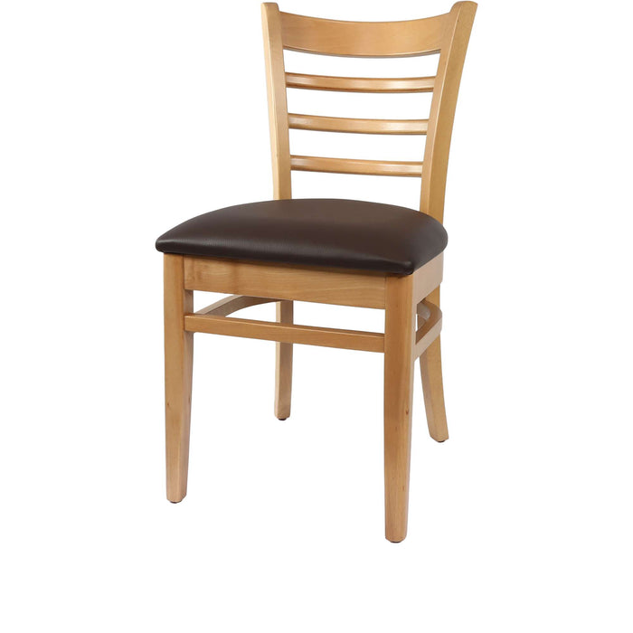 Durafurn Florence Chair - Natural - Chocolate Vinyl Seat