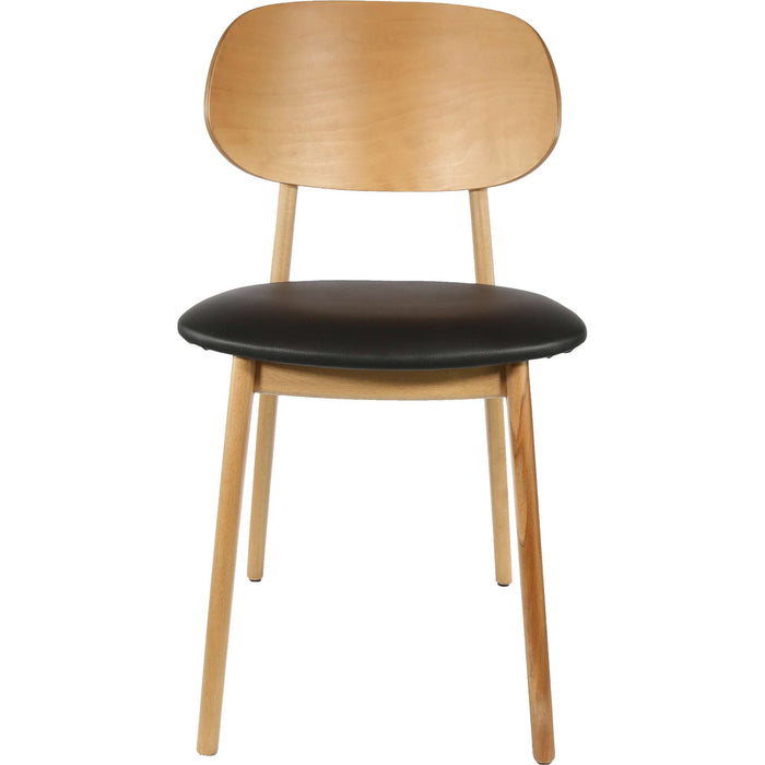 Durafurn Ban Chair - Black Dolaro Vinyl Seat - Trojan Oak Frame