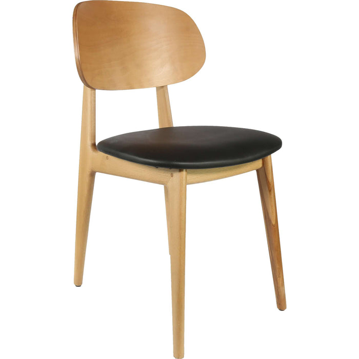 Durafurn Ban Chair - Black Dolaro Vinyl Seat - Trojan Oak Frame