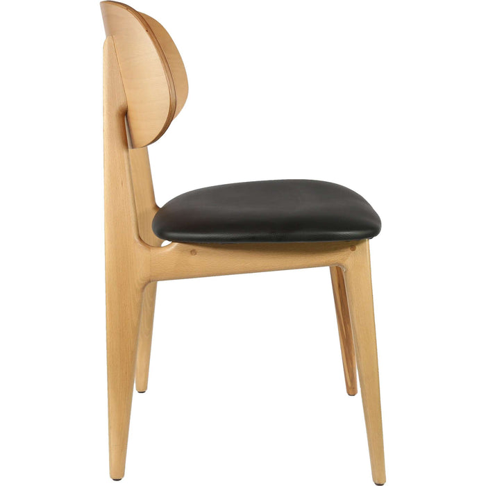 Durafurn Ban Chair - Black Dolaro Vinyl Seat - Trojan Oak Frame
