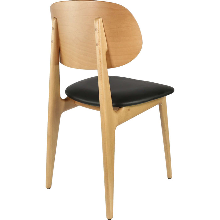 Durafurn Ban Chair - Black Dolaro Vinyl Seat - Trojan Oak Frame