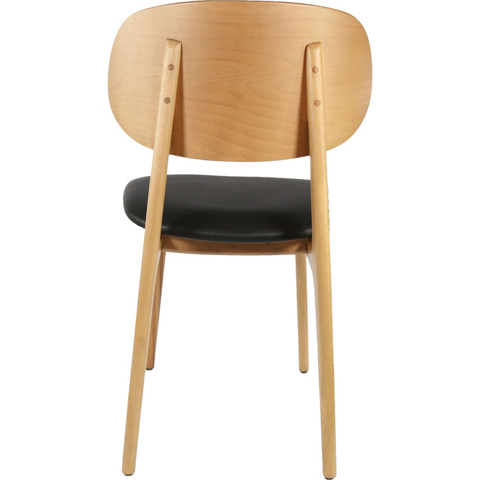 Durafurn Ban Chair - Black Dolaro Vinyl Seat - Trojan Oak Frame