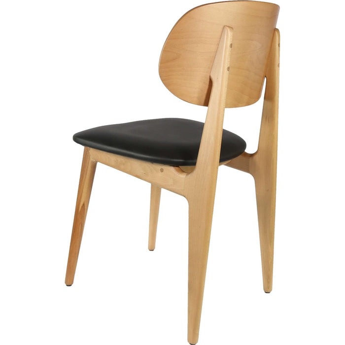 Durafurn Ban Chair - Black Dolaro Vinyl Seat - Trojan Oak Frame