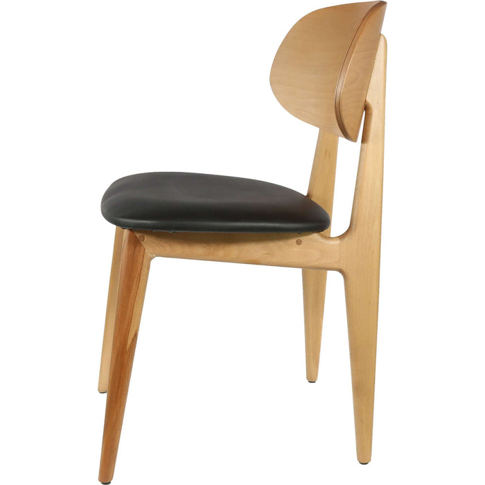 Durafurn Ban Chair - Black Dolaro Vinyl Seat - Trojan Oak Frame