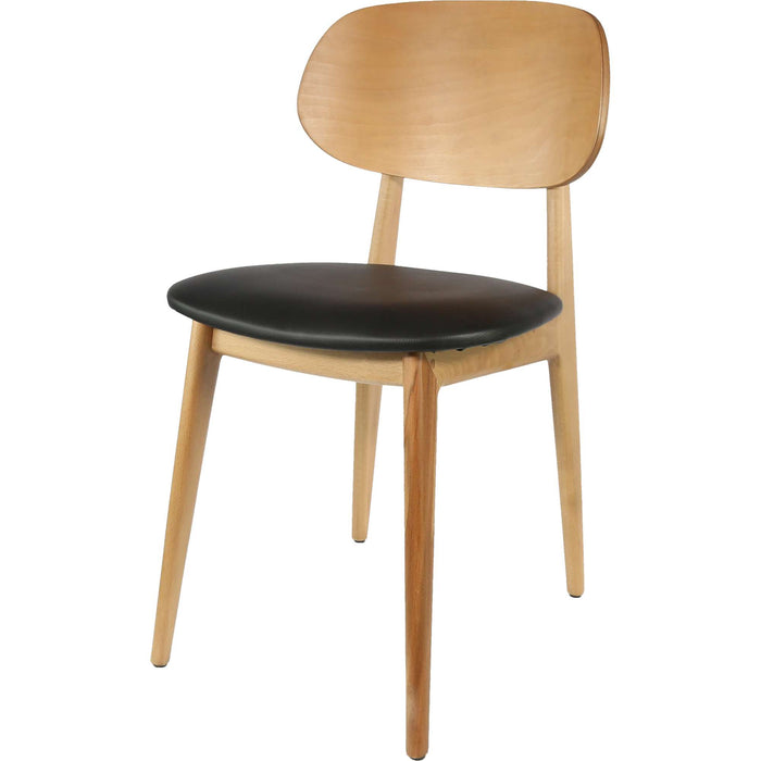 Durafurn Ban Chair - Black Dolaro Vinyl Seat - Trojan Oak Frame