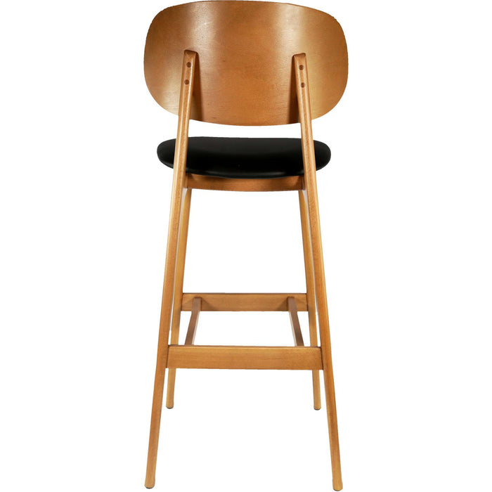 Durafurn Ban Barstool - Black Dolaro Vinyl Seat - Trojan Oak Frame